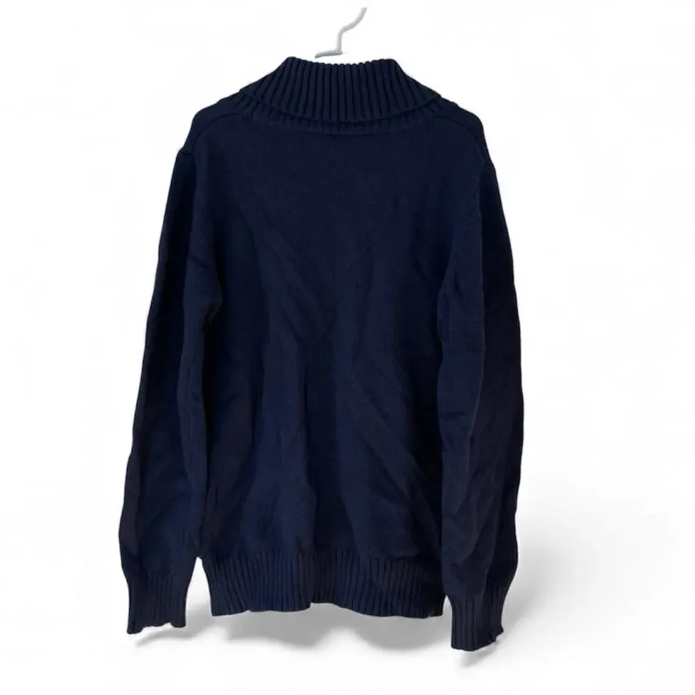 The Children's Place Boys Fairisle Shawl Neck Sweater Blue Boys Size‎ 7/8 Medium